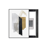 Bold Black Stripe Breaker Box Cover with Gold Lines | Decorative Panel Art